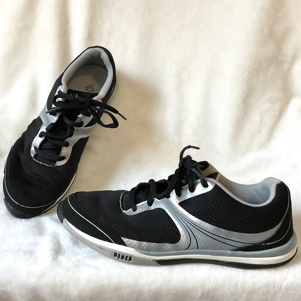 Silver Black BLOCH Mesh Trainer Dance Boost Comfort Sneakers Sz 11